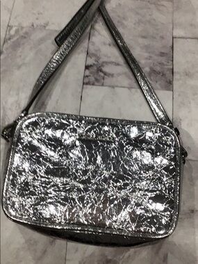 MK silver metallic bag